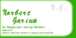 norbert gariup business card